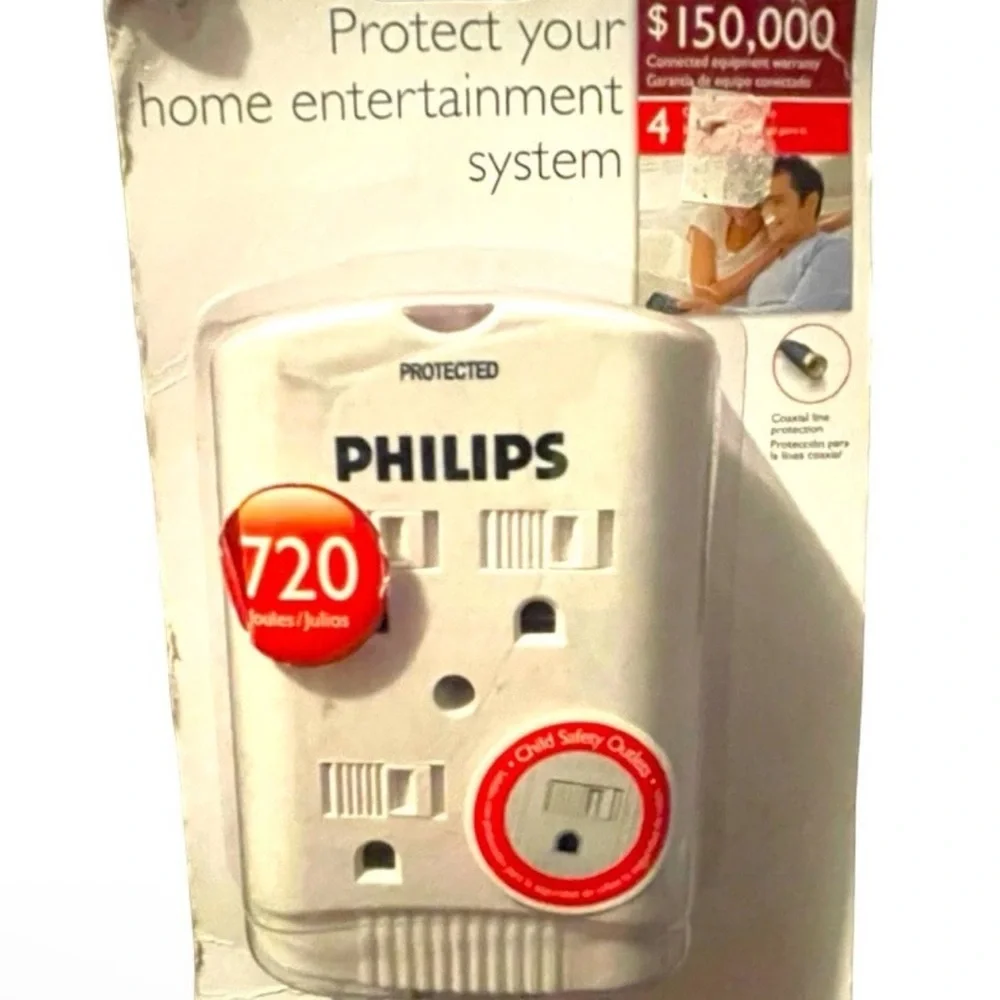 Philips Child Safety multi-Outlet Surge & Coaxial Protection Home Entertainment